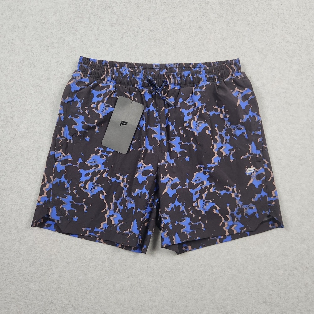 Fabletics Shorts Men Small Black Blue The Swim Trunk Lined Beach Swim Active NEW